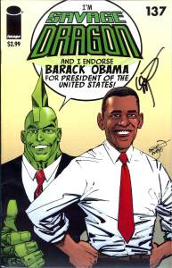 Obama variant cover of Savage Dragon #137, a 1:5 retailer incentive variant.